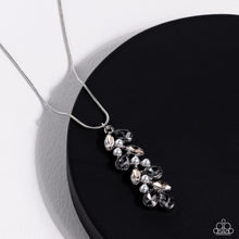 Load image into Gallery viewer, Pearls Before VINE - Silver (Smoky Gem and Black Teardrop) Necklace