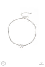 Load image into Gallery viewer, Flirty Fiancé - White (Heart Rhinestone) Choker Necklace