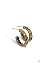 Load image into Gallery viewer, Gallant Glitz - Brass (Hoop) Earring
