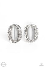 Load image into Gallery viewer, Shimmery Statement - White (Cat&#39;s Eye Stone) Clip-On Earring
