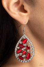 Load image into Gallery viewer, Cat’s Eye Class - Red (Cat's Eye Stone) Earring