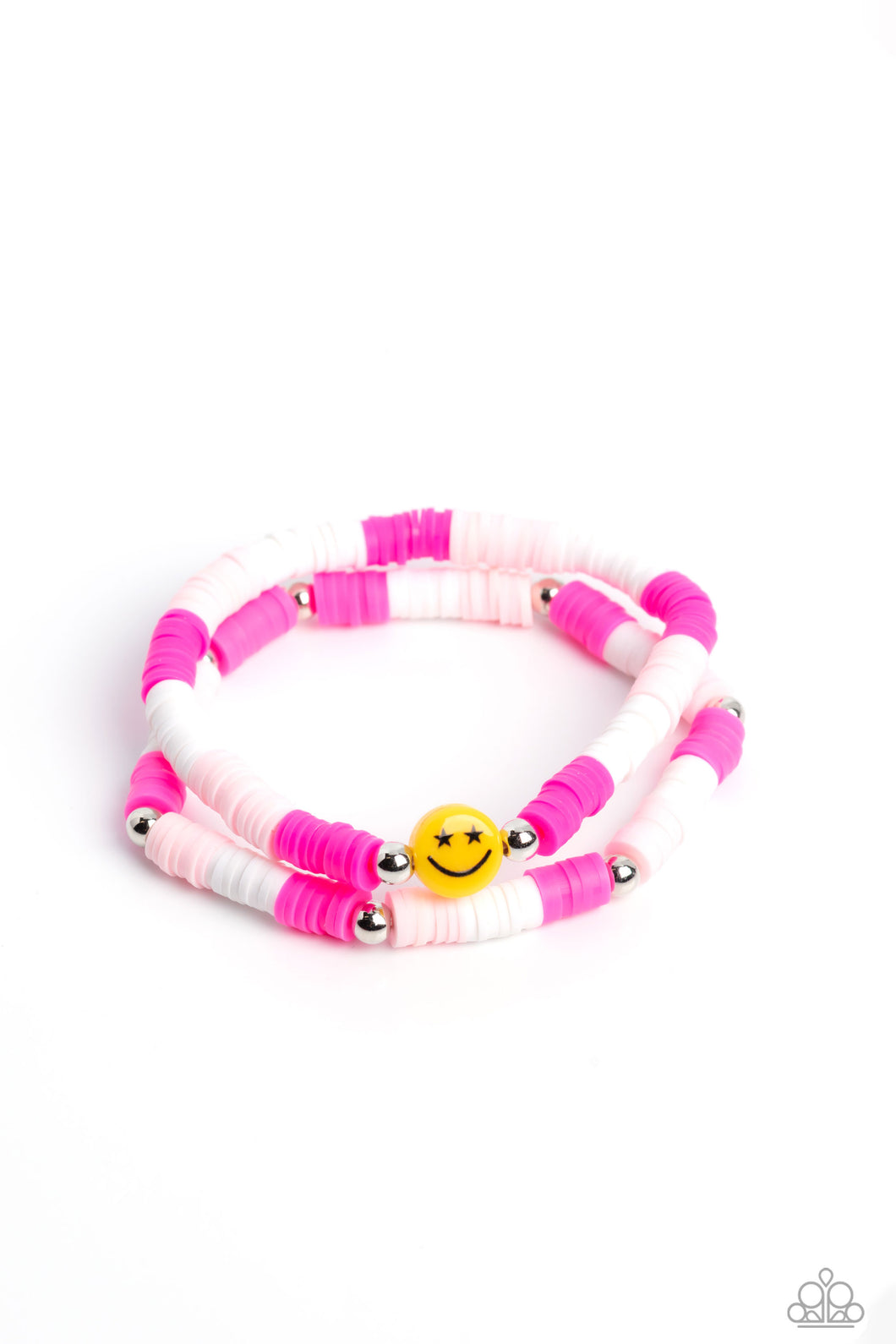 In SMILE - Pink (Rubber Disc) Bracelet