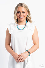 Load image into Gallery viewer, Warped Whimsicality - Blue (Turquoise and Silver Beads) Necklace