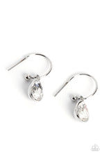 Load image into Gallery viewer, Teardrop Tassel - White (Teardrop Gem) Earring