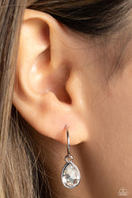 Load image into Gallery viewer, Teardrop Tassel - White (Teardrop Gem) Earring