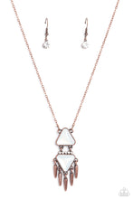 Load image into Gallery viewer, Under the FRINGE - Copper (White Opalescent Stacks) Necklace