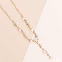 Load image into Gallery viewer, Upper Class - Gold (White Rhinestone) Necklace