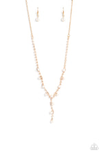 Load image into Gallery viewer, Upper Class - Gold (White Rhinestone) Necklace