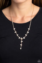 Load image into Gallery viewer, Upper Class - Gold (White Rhinestone) Necklace