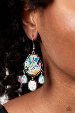 Load image into Gallery viewer, Organic Optimism - White (Multicolored Specks) Earring