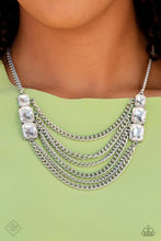 Load image into Gallery viewer, Come CHAIN or Shine - White (Emerald-Cut Gems) Necklace (MM-0323)