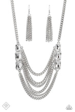 Load image into Gallery viewer, Come CHAIN or Shine - White (Emerald-Cut Gems) Necklace (MM-0323)