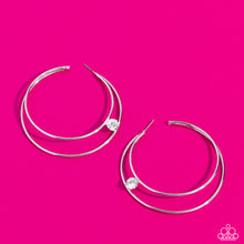 Load image into Gallery viewer, Theater HOOP - White (Rhinestone) Hoop Earring (LOP-0523)