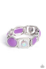 Load image into Gallery viewer, Majestic Mashup - Purple (White glitz and iridescent beads) Bracelet