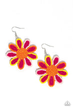 Load image into Gallery viewer, Decorated Daisies - Pink (Seed Bead) Earring
