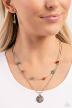 Load image into Gallery viewer, Sense of Direction - Green (Chiseled Jade and Orange Stone) Necklace