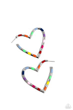 Load image into Gallery viewer, Striped Sweethearts - Multi (Heart) Earring
