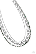 Load image into Gallery viewer, Tasteful Tiers - Green (Emerald Rhinestone) Necklace