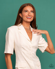 Load image into Gallery viewer, Lessons in Luxury - Gold (White Rhinestone/Pearl) Choker Necklace