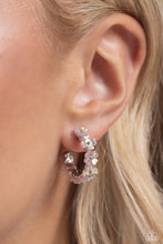 Load image into Gallery viewer, Floral Focus - Pink (Iridescent) Hoop Earring