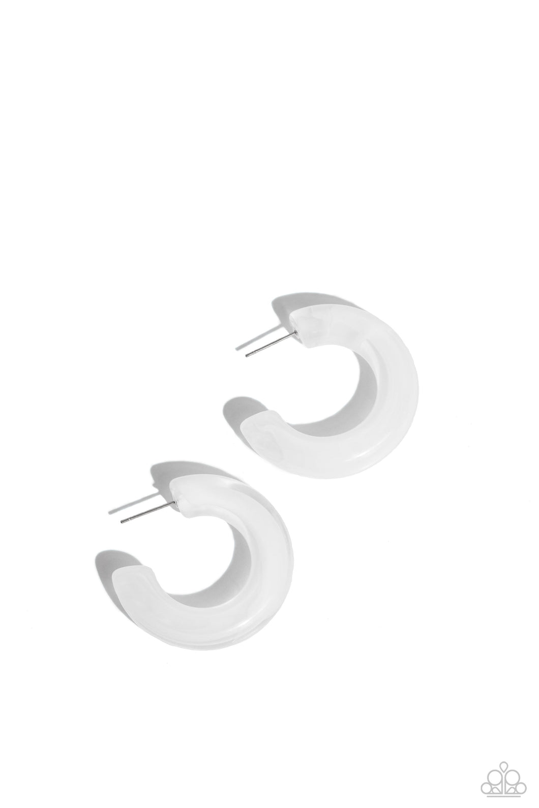 Glassy GAZE - White (Acrylic) Hoop Earring