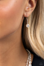 Load image into Gallery viewer, Pearl Pact - Orange (Cat's Eye Disc) Silver Heart Necklace