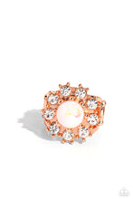 Load image into Gallery viewer, Elite Enchantment - Copper (Shiny) White Rhinestone Petal Ring