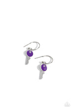 Load image into Gallery viewer, Key Performance - Purple (Key) Earring
