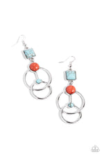 Load image into Gallery viewer, Interlocked Influence - Blue (Turquoise and Red) Earring