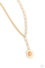 Load image into Gallery viewer, Hexagonal Hallmark - Brown (Gold Chain) Necklace