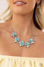 Load image into Gallery viewer, Ethereally Enamored - White (Blue Iridescent Rhinestone) Necklace