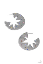 Load image into Gallery viewer, Starry Sensation - Blue (Iridescent) Hoop Earring