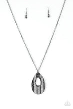 Load image into Gallery viewer, Stop, TEARDROP, and Roll Black (Gunmetal) Necklace freeshipping - JewLz4u Gemstone Gallery