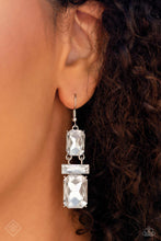 Load image into Gallery viewer, CHAIN Check - White (Emerald-Cut Gems) Earring (MM-0323)