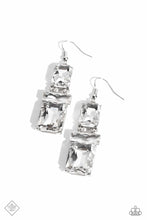 Load image into Gallery viewer, CHAIN Check - White (Emerald-Cut Gems) Earring (MM-0323)