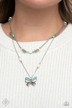 Load image into Gallery viewer, Free-Spirited Flutter - Blue (Turquoise) Necklace (SSF-0123)