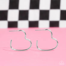 Load image into Gallery viewer, Burnished Beau - Silver (Heart) Earring