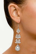 Load image into Gallery viewer, Water Lily Whimsy - White (Rhinestone)Earring
