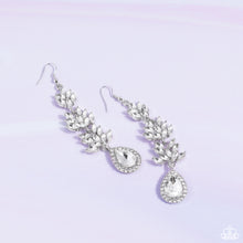 Load image into Gallery viewer, Water Lily Whimsy - White (Rhinestone)Earring