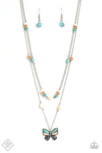 Load image into Gallery viewer, Free-Spirited Flutter - Blue (Turquoise) Necklace (SSF-0123)