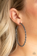 Load image into Gallery viewer, CHAINge Is Coming Black (Gunmetal) Hoop Earring freeshipping - JewLz4u Gemstone Gallery