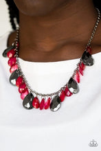 Load image into Gallery viewer, Hurricane Season Red (Gunmetal) Necklace freeshipping - JewLz4u Gemstone Gallery