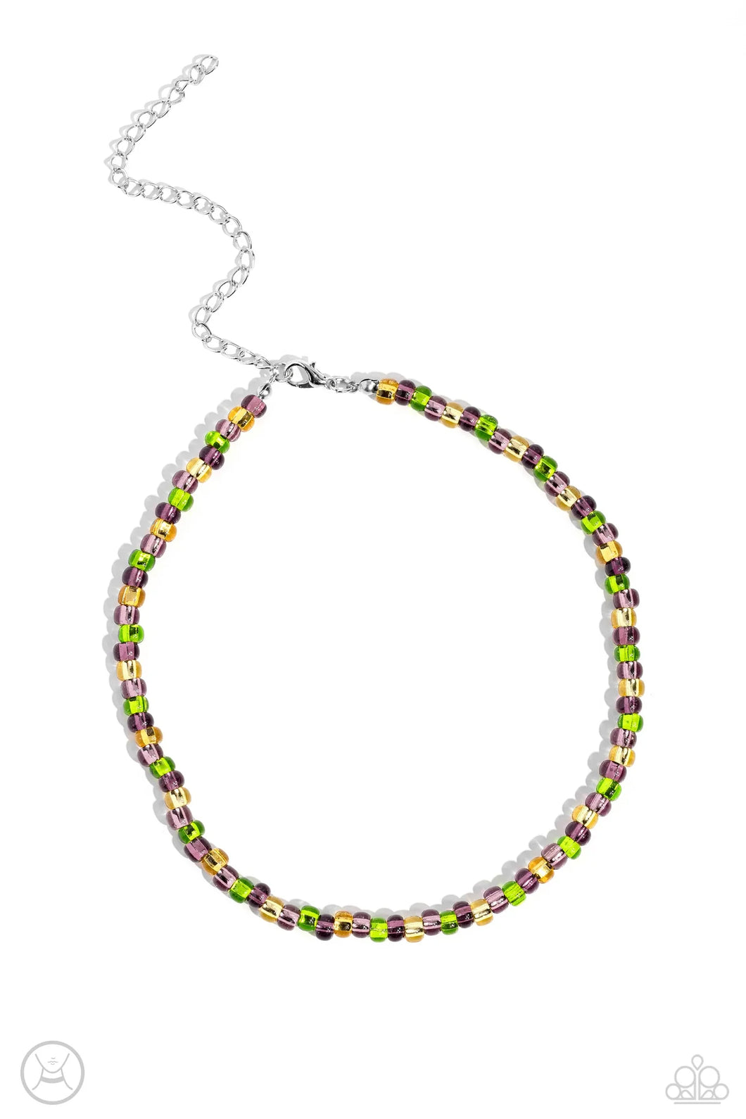 Colorfully GLASSY - Purple Choker Necklace