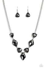 Load image into Gallery viewer, Glittering Geometrics - Silver (Smoky) Necklace
