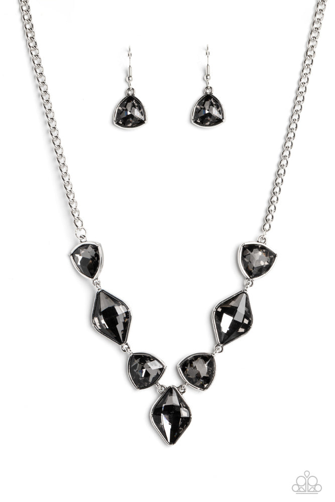 Glittering Geometrics - Silver (Smoky) Necklace