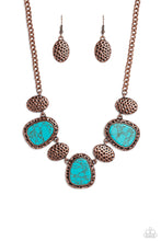 Load image into Gallery viewer, Badlands Border - Copper (Turquoise) Necklace
