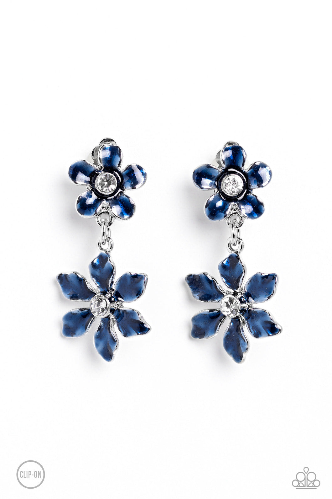 Transparent Talent - Blue Clip-On Earring