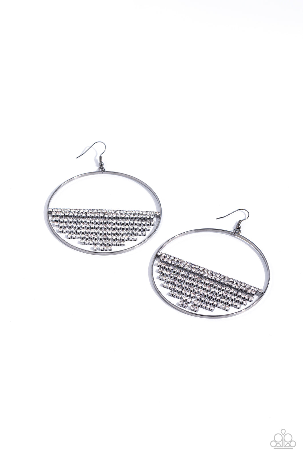 Fierce Fringe - Black (Gunmetal Hoop) Earring