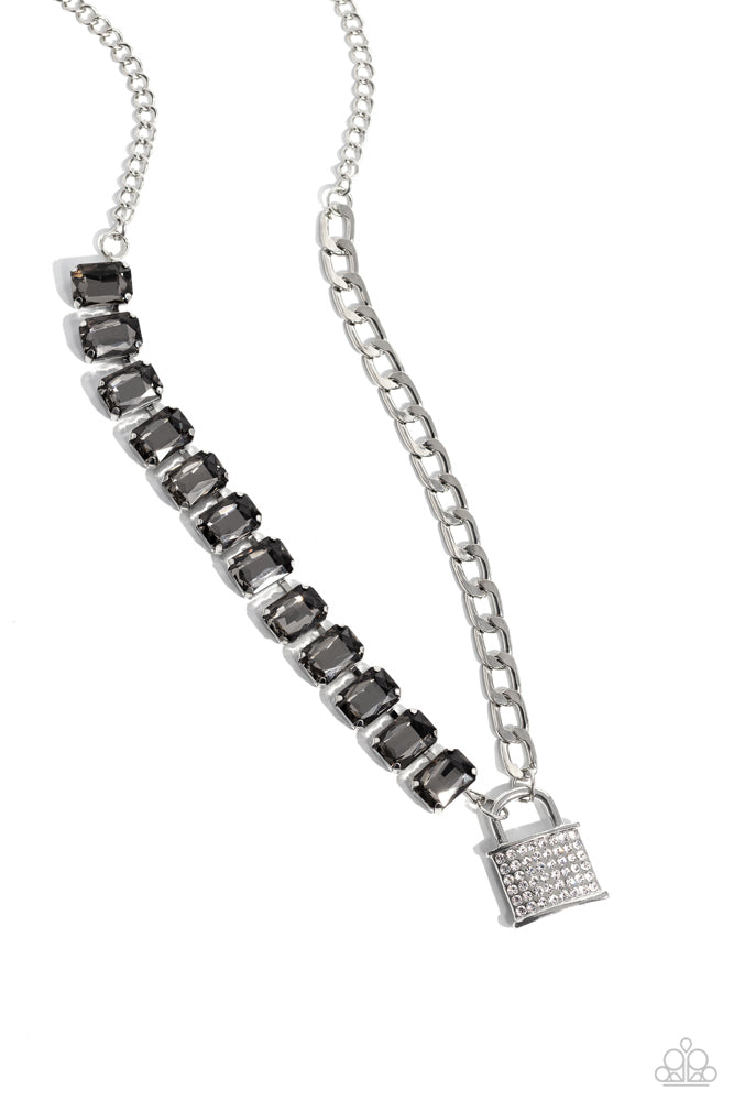 LOCK and Roll - Silver (Smoky Gem) Necklace