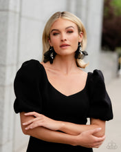 Load image into Gallery viewer, Cosmopolitan Charisma - Black (Silk Petal) Earring
